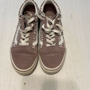 Vans old skool purple leopard print suede sneaker